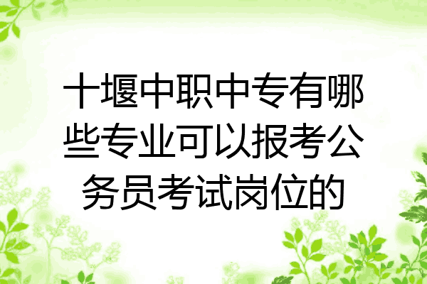 十堰中职中专有哪些专业可以报考公务员考试岗位的