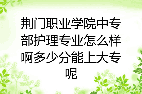 荆门职业学院中专部护理专业怎么样啊多少分能上大专呢