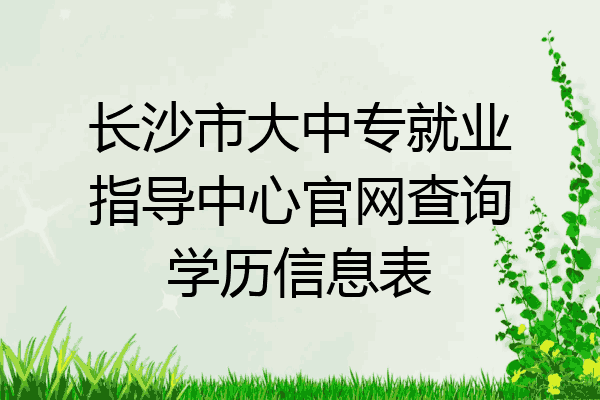 长沙市大中专就业指导中心官网查询学历信息表