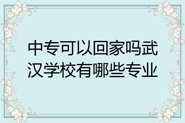 中专可以回家吗武汉学校有哪些专业