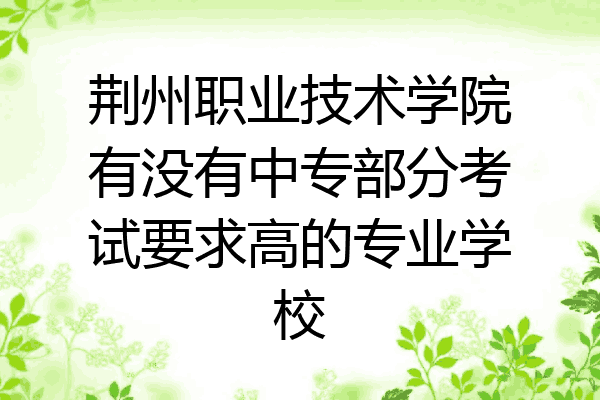 荆州职业技术学院有没有中专部分考试要求高的专业学校