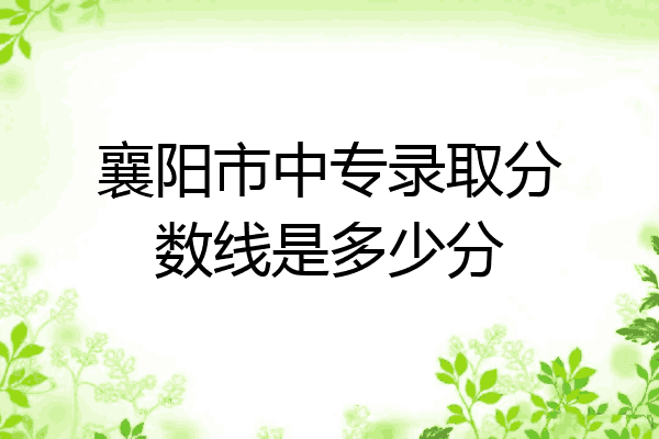 襄阳市中专录取分数线是多少分