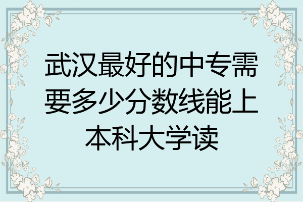 武汉最好的中专需要多少分数线能上本科大学读