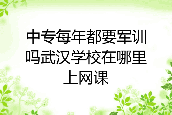 中专每年都要军训吗武汉学校在哪里上网课