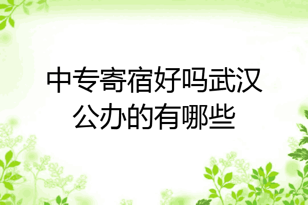 中专寄宿好吗武汉公办的有哪些
