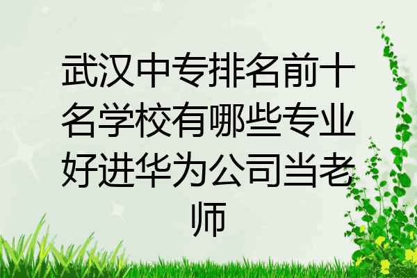 武汉中专排名前十名学校有哪些专业好进华为公司当老师