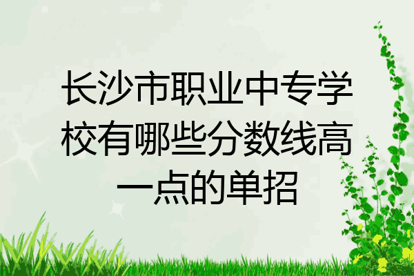 长沙市职业中专学校有哪些分数线高一点的单招