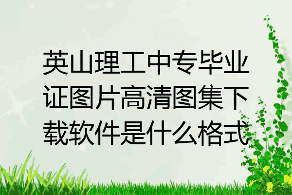 英山理工中专毕业证图片高清图集下载软件是什么格式