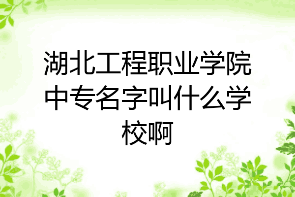 湖北工程职业学院中专名字叫什么学校啊