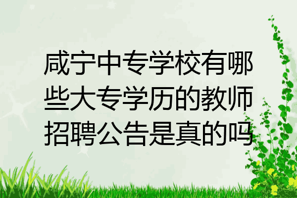 咸宁中专学校有哪些大专学历的教师招聘公告是真的吗