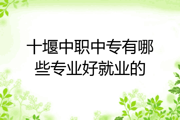 十堰中职中专有哪些专业好就业的
