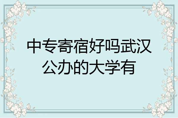 中专寄宿好吗武汉公办的大学有