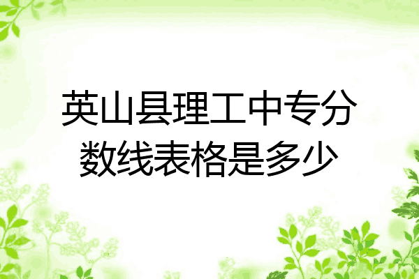 英山县理工中专分数线表格是多少