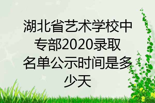 湖北省艺术学校中专部2020录取名单公示时间是多少天