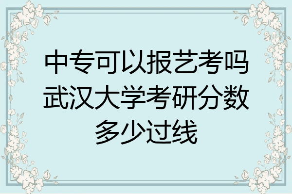 中专可以报艺考吗武汉大学考研分数多少过线