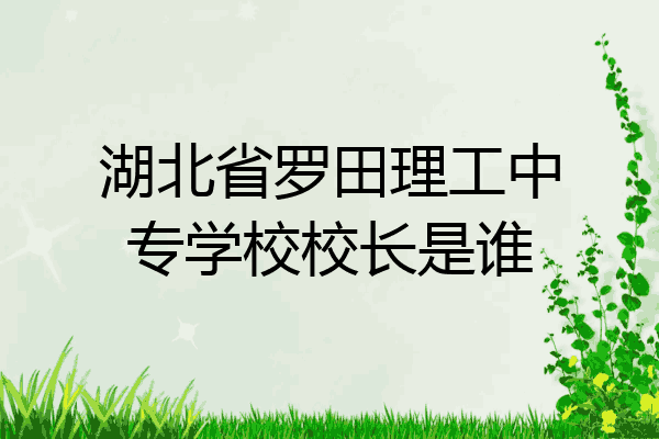 湖北省罗田理工中专学校校长是谁