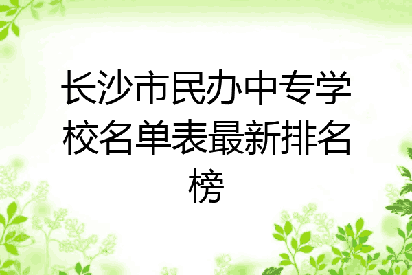 长沙市民办中专学校名单表最新排名榜