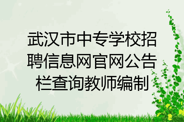 武汉市中专学校招聘信息网官网公告栏查询教师编制