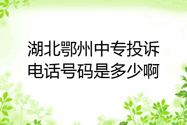 湖北鄂州中专投诉电话号码是多少啊