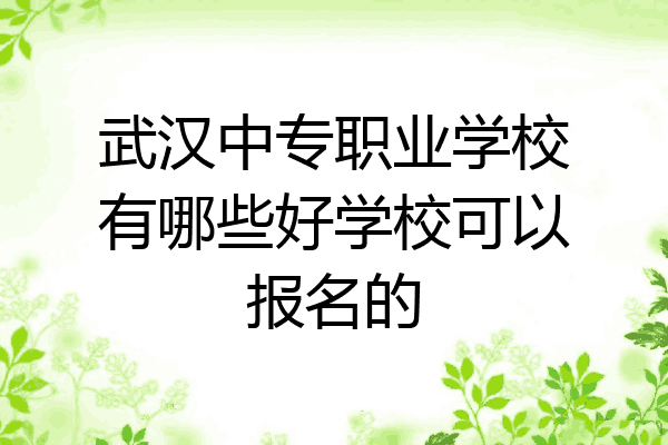 武汉中专职业学校有哪些好学校可以报名的