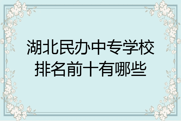 湖北民办中专学校排名前十有哪些