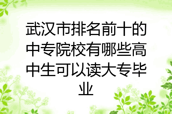 武汉市排名前十的中专院校有哪些高中生可以读大专毕业