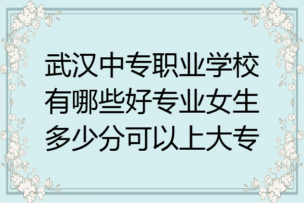 武汉中专职业学校有哪些好专业女生多少分可以上大专