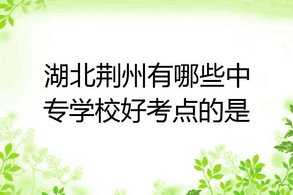 湖北荆州有哪些中专学校好考点的是