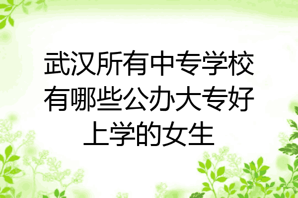 武汉所有中专学校有哪些公办大专好上学的女生