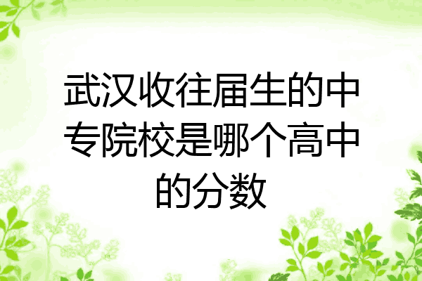 武汉收往届生的中专院校是哪个高中的分数
