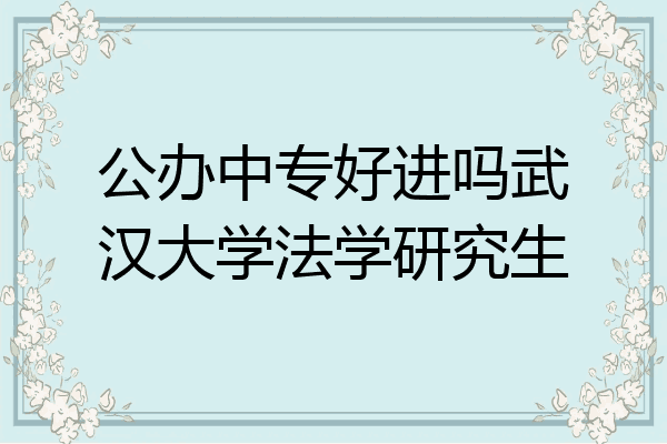 公办中专好进吗武汉大学法学研究生