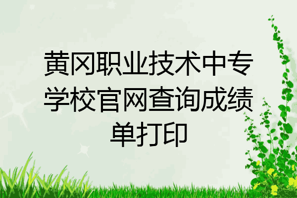 黄冈职业技术中专学校官网查询成绩单打印