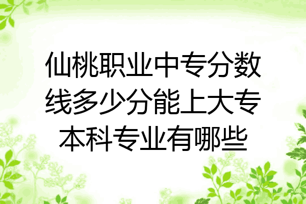 仙桃职业中专分数线多少分能上大专本科专业有哪些
