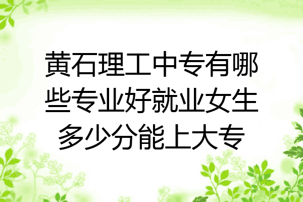 黄石理工中专有哪些专业好就业女生多少分能上大专