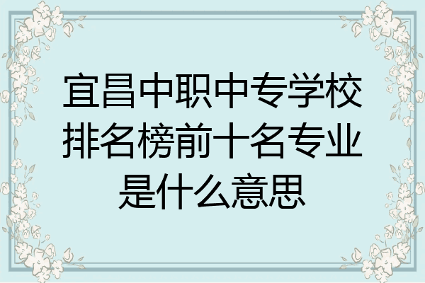 宜昌中职中专学校排名榜前十名专业是什么意思