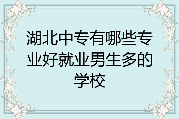 湖北中专有哪些专业好就业男生多的学校