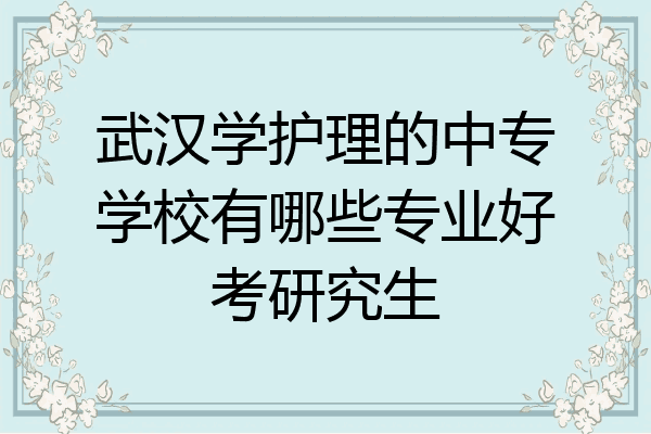 武汉学护理的中专学校有哪些专业好考研究生
