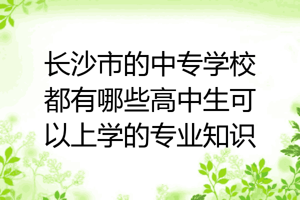 长沙市的中专学校都有哪些高中生可以上学的专业知识