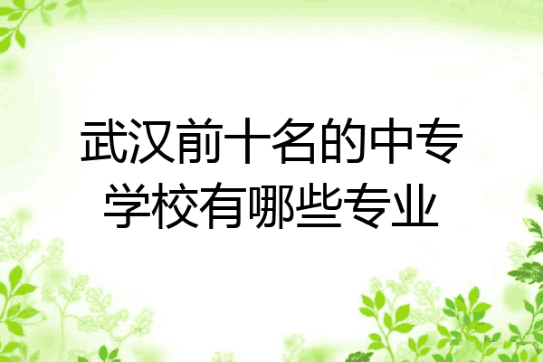 武汉前十名的中专学校有哪些专业