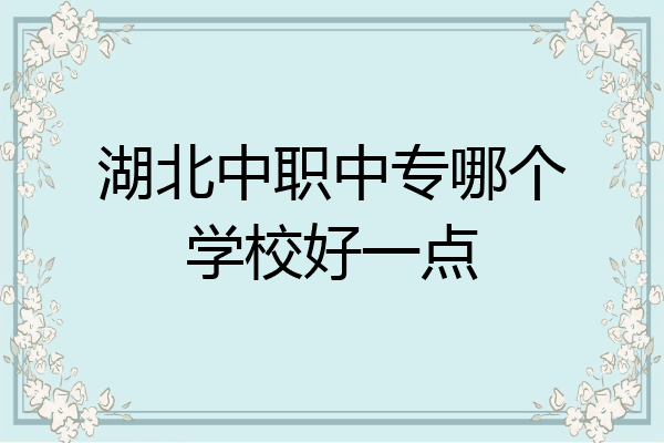 湖北中职中专哪个学校好一点