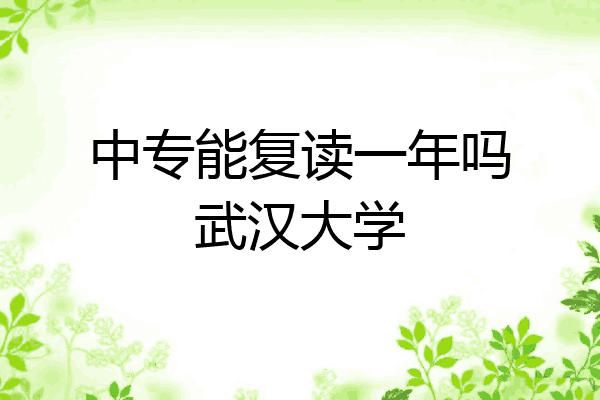 中专能复读一年吗武汉大学