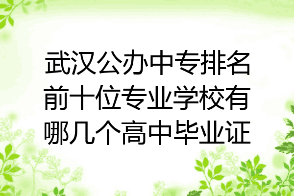 武汉公办中专排名前十位专业学校有哪几个高中毕业证