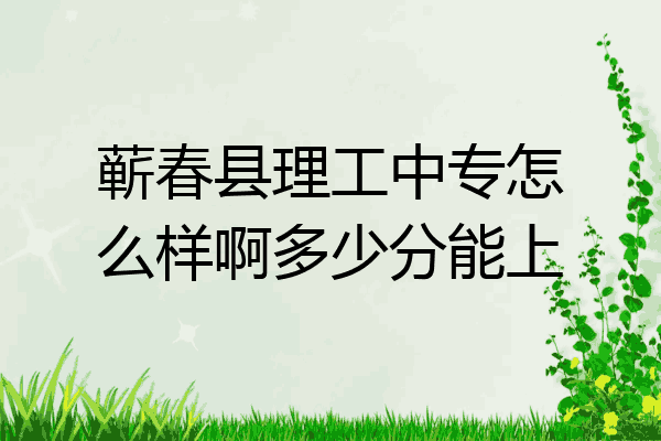 蕲春县理工中专怎么样啊多少分能上