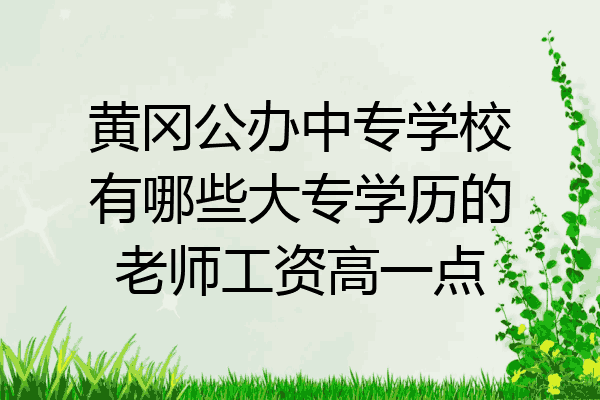 黄冈公办中专学校有哪些大专学历的老师工资高一点
