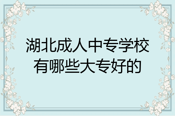 湖北成人中专学校有哪些大专好的