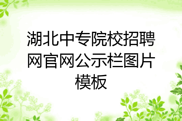 湖北中专院校招聘网官网公示栏图片模板