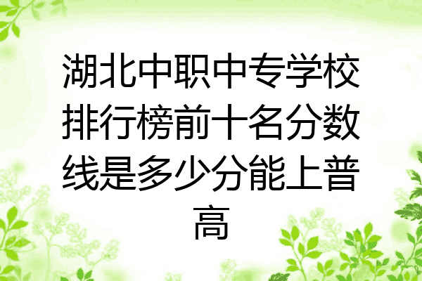 湖北中职中专学校排行榜前十名分数线是多少分能上普高