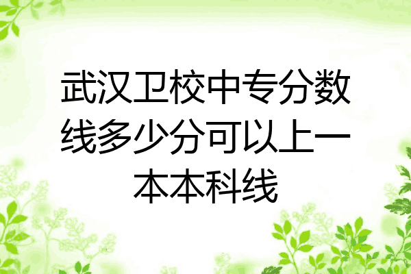 武汉卫校中专分数线多少分可以上一本本科线