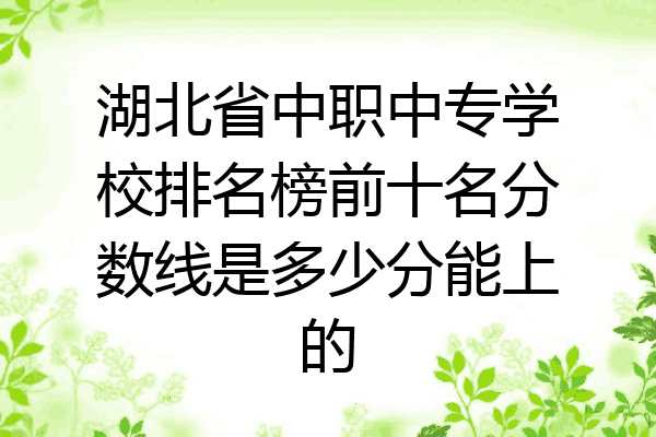 湖北省中职中专学校排名榜前十名分数线是多少分能上的
