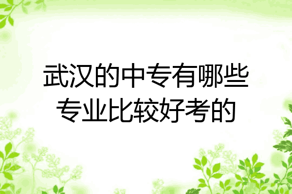 武汉的中专有哪些专业比较好考的